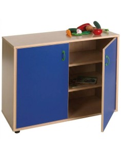 Armario bajo: 2 puertas + 3 huecos - Azul Oscuro