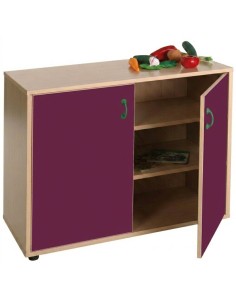 Armario bajo: 2 puertas + 3 huecos - Morado