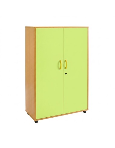 Armario 2 puertas y 4 huecos - Haya / Verde Claro