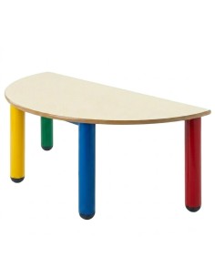 Mesa nido semicircular 110x55 cm. Blanco Roto / Patas...