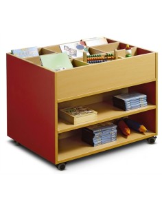 Carro librería - Haya / Rojo