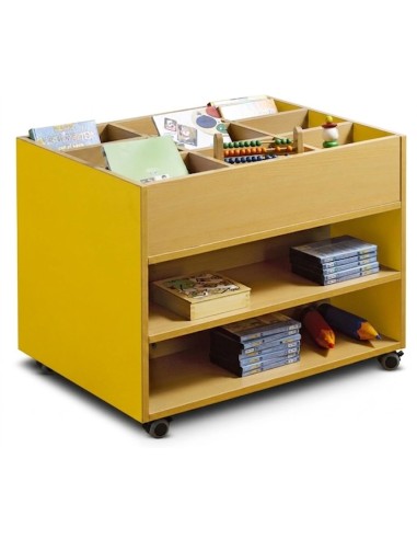 Carro librería - Haya / Amarillo