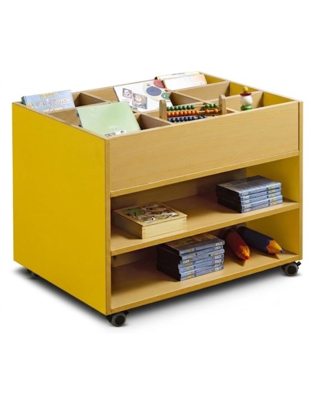 Carro librería - Haya / Amarillo