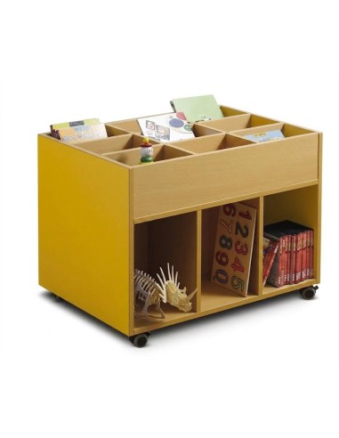Carro librería - Haya / Amarillo