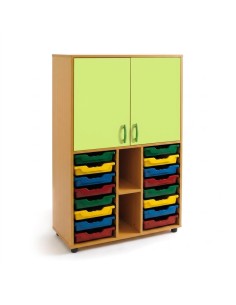 Armario gavetero: 2 puertas y 2 columnas + 2 huecos -...