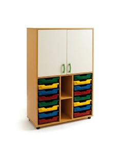 Armario gavetero: 2 puertas y 2 columnas + 2 huecos -...