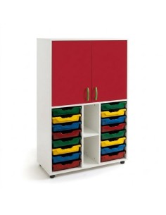 Armario gavetero: 2 puertas y 2 columnas + 2 huecos -...