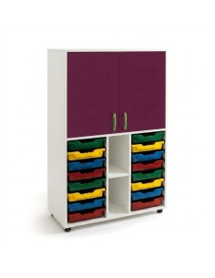 Armario gavetero: 2 puertas y 2 columnas + 2 huecos -...