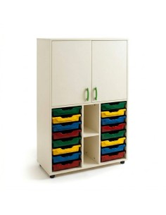 Armario gavetero: 2 puertas y 2 columnas + 2 huecos -...