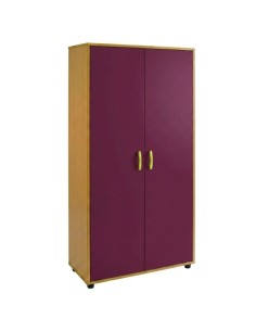 Mueble armario: 2 puertas + 5 huecos - Haya / Morado
