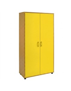 Mueble armario: 2 puertas + 5 huecos - Haya / Amarillo