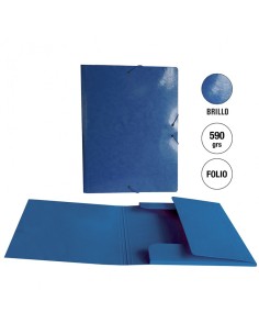 Carpeta son solapa en cartón duro Azul - 10 unidades