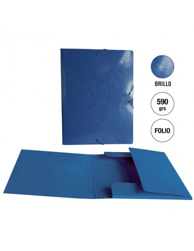 Carpeta son solapa en cartón duro Azul - 10...
