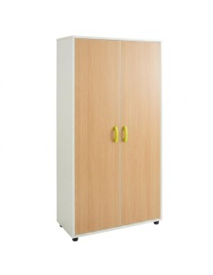 Mueble armario: 2 puertas + 5 huecos - Blanco / Haya