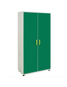 Mueble armario: 2 puertas + 5 huecos - Blanco / Verde...
