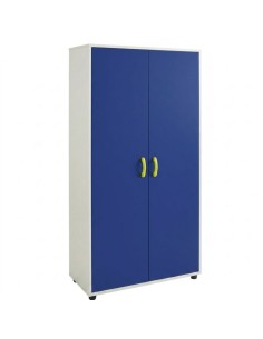 Mueble armario: 2 puertas + 5 huecos - Blanco / Azul