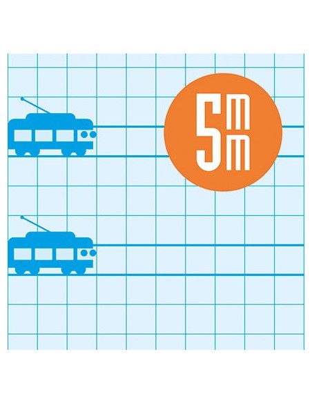 Bloc cuadrovía polipropileno Azul: Cuadro 5 mm. - 5 unidades