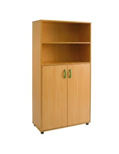 Armario-estantería: 2 puertas y 2+3 huecos - Haya / Haya