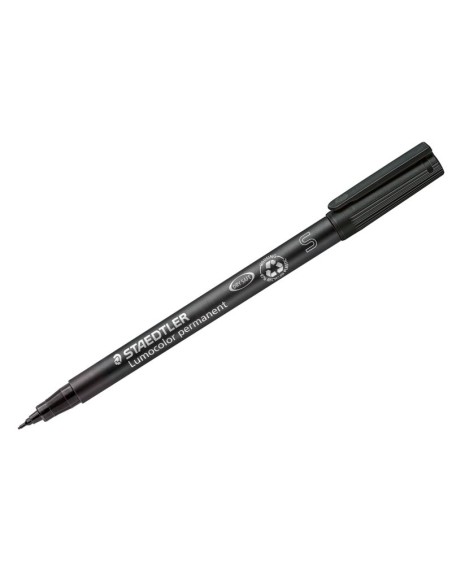 Rotulador lumocolor permanente Negro: Punta 0.6mm. - 10 unidades