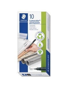 Rotulador lumocolor permanente Negro: Punta 0.6mm. - 10...
