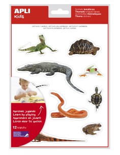 Gomets temáticos reptiles y anfibios - 12 hojas 2