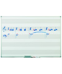 Pizarra blanca 5 pentagramas 122x150 cm.