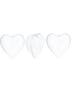 Corazón transparente - 12 unidades