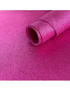 Láminas goma eva purpurina 40x60 cm.: Fucsia - 3 unidades