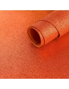 Láminas goma eva purpurina 40x60 cm.: Naranja - 3 unidades