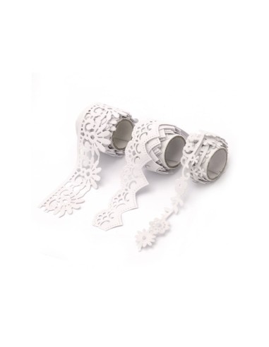 Cenefa blanca para decoración - 3 rollos