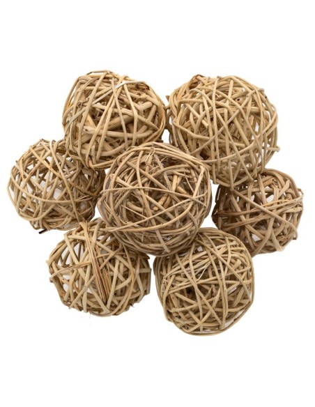 Bolas mimbre de ratan 8 cm. - 10 unidades