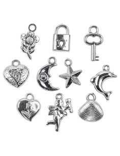Abalorios metal 10 formas - 200 piezas