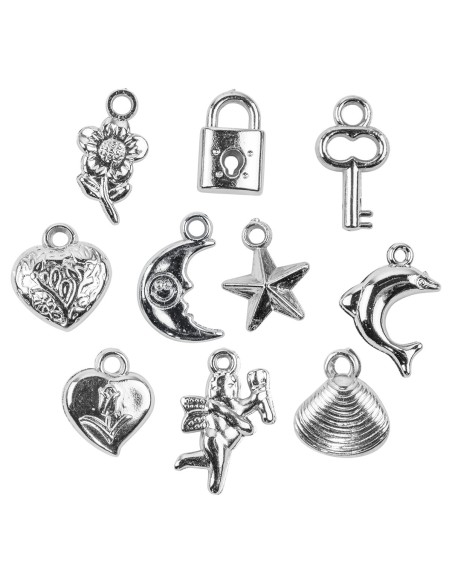 Abalorios metal 10 formas - 200 piezas