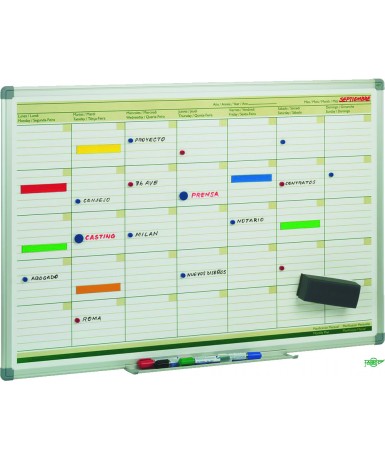 Pizarra metálica Planing mensual 60x90 cm.