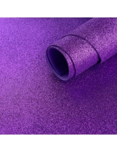 Láminas goma eva purpurina 40x60 cm.: Violeta - 3 unidades