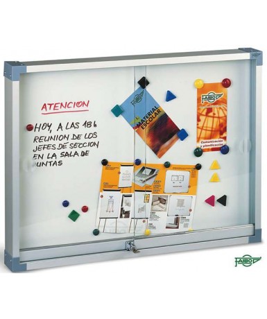 Vitrina metálica blanca con puerta de...