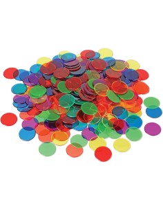 Fichas transparentes 6 colores - 500 piezas