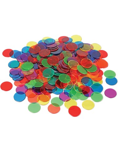 Fichas transparentes 6 colores - 500 piezas