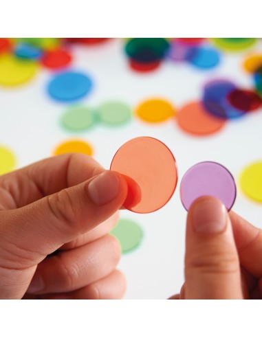 Fichas transparentes 6 colores - 500 piezas