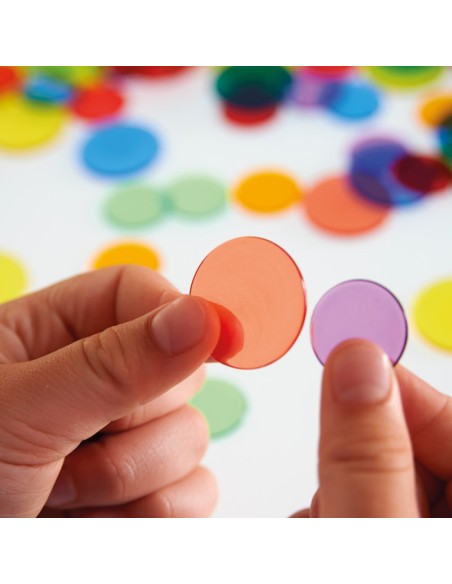Fichas transparentes 6 colores - 500 piezas
