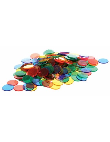 Fichas transparentes 6 colores - 500 piezas