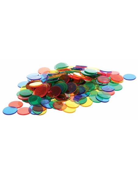 Fichas transparentes 6 colores - 500 piezas