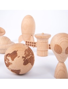 Espacio de madera natural - 10 piezas 2
