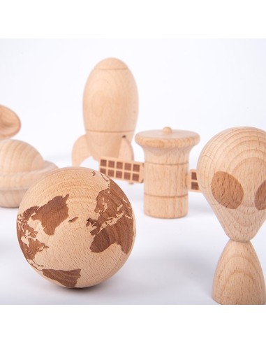 Espacio de madera natural - 10 piezas