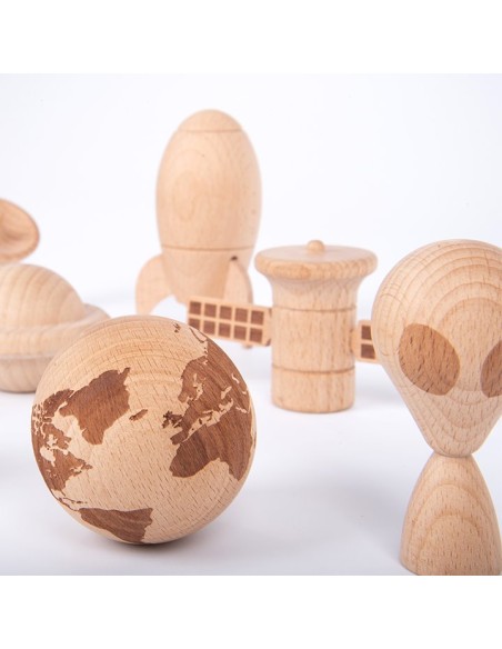 Espacio de madera natural - 10 piezas