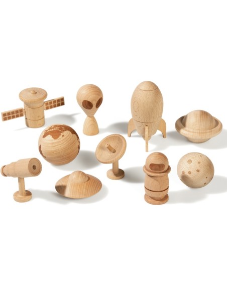 Espacio de madera natural - 10 piezas
