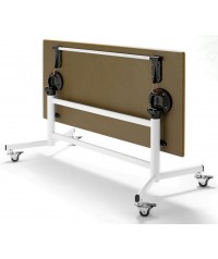 Mesa rectangular abatible patas blancas - 60 cm. de alto