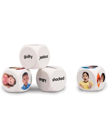 Dados emociones foam en inglés - 4 unidades