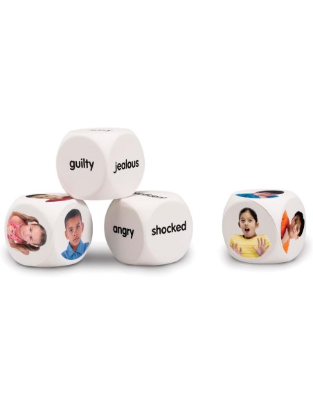 Dados emociones foam en inglés - 4 unidades