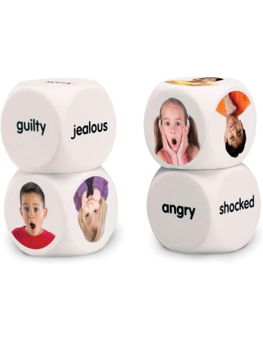 Dados emociones foam en inglés - 4 unidades